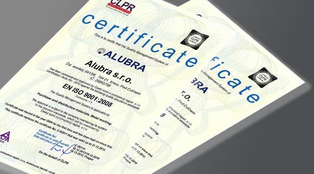 Certificare Alubra